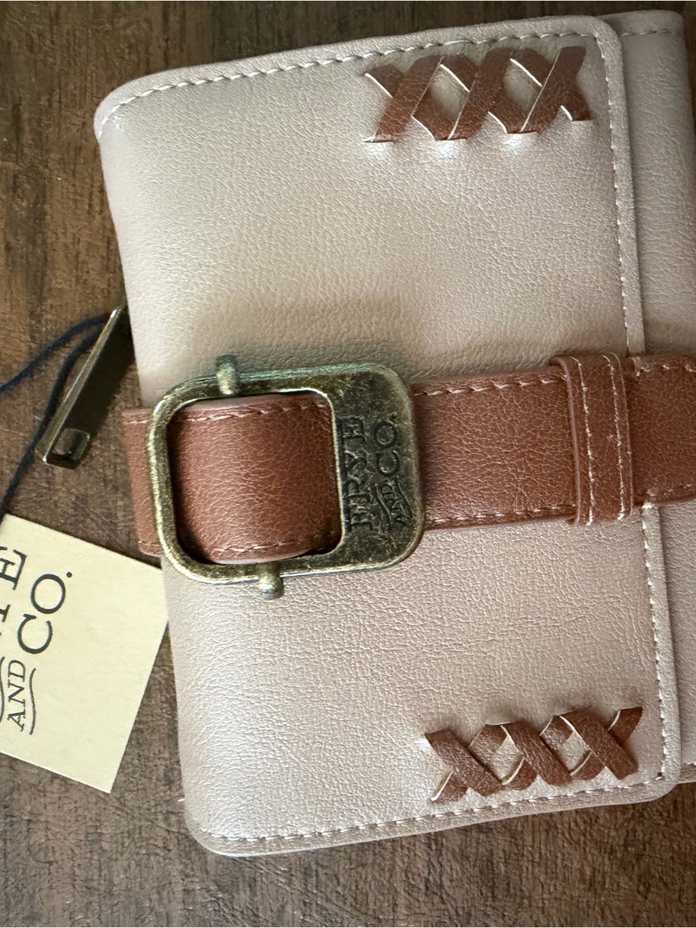 Frye Blush Leather Card Wallet with Zipper Pocket
